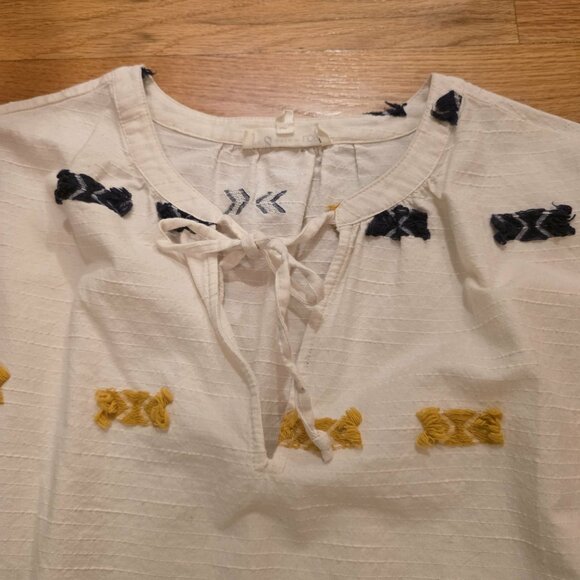 Lou & Grey for Loft Ivory Embroidered Tunic Top XS - Picture 3 of 5